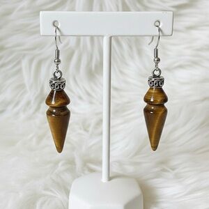 3 for $12 🩷 Bundle Tiger eye dangle drop earrings, pierced